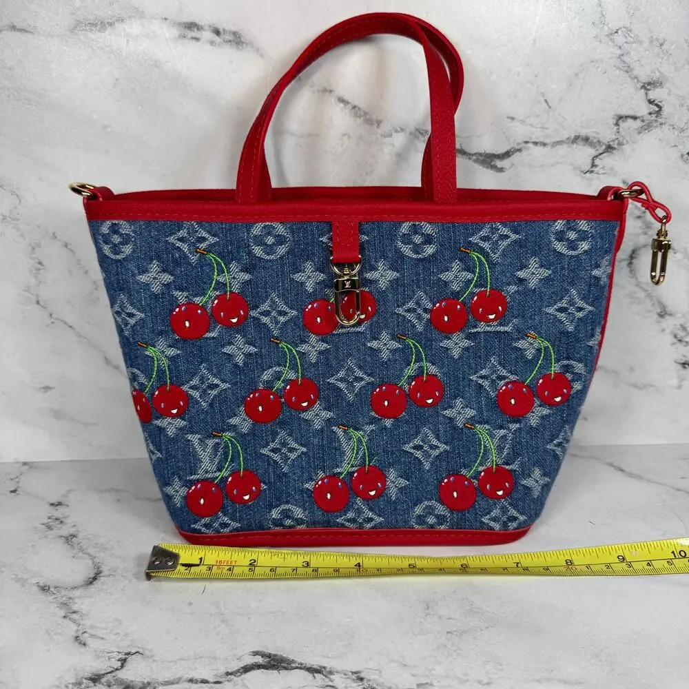 Louis Vuitton Denim Cherry Neverfull Inside Out BB LV x TM Murakami 2025 New